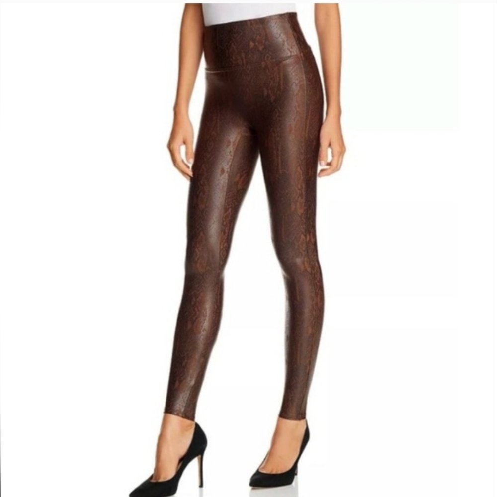 Faux Leather Snakeskin Legging in Brown Snakeskin SPANX - Size Small